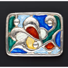 Oystein Balle Silver Gilt & Enamel Palette Brooch
