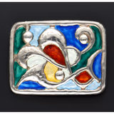 Oystein Balle Silver Gilt & Enamel Palette Brooch