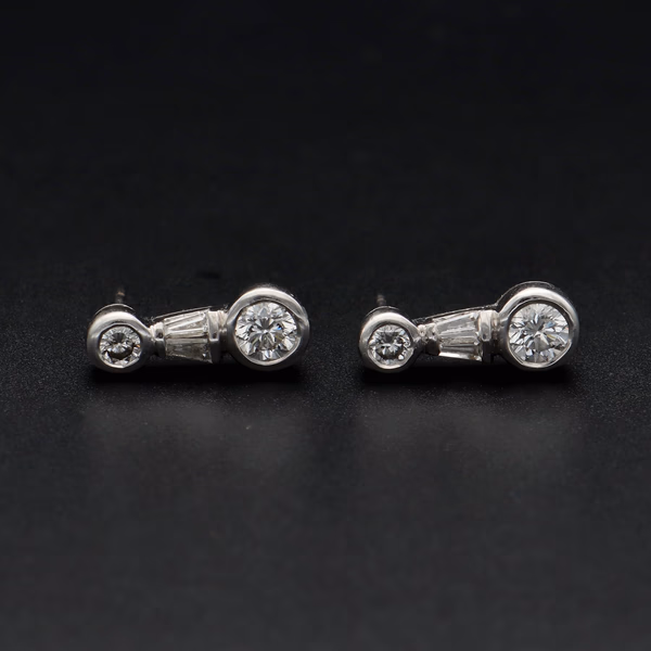 1950s Diamond Drop Earrings