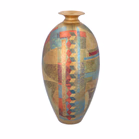 Tony Laverick Studio Pottery Porcelain Vase With Oxide & Gold Decoration