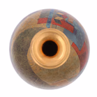 Tony Laverick Studio Pottery Porcelain Vase With Oxide & Gold Decoration
