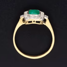 18ct Yellow Gold 1.00ct Emerald & Diamond Ring
