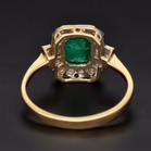18ct Yellow Gold 1.00ct Emerald & Diamond Ring