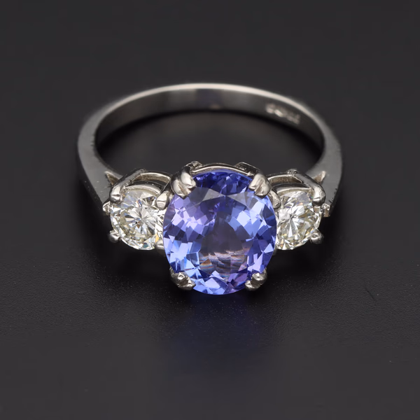 Platinum 3ct Tanzanite & Diamond Ring