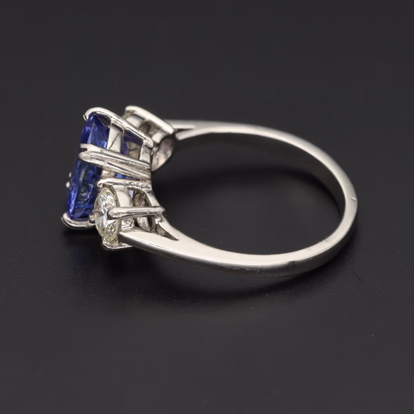 Platinum 3ct Tanzanite & Diamond Ring