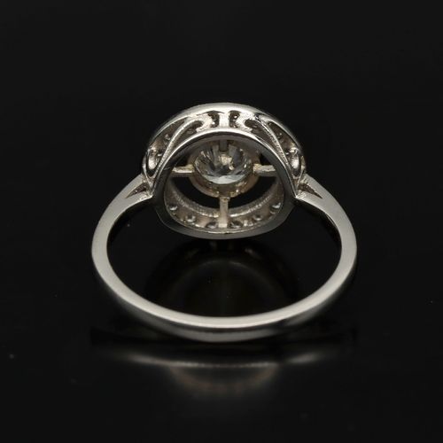 Art Deco Style Platinum and Diamond Ring image-5