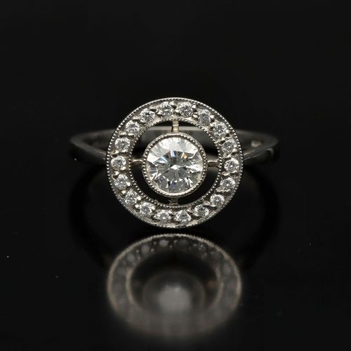 Art Deco Style Platinum and Diamond Ring image-2