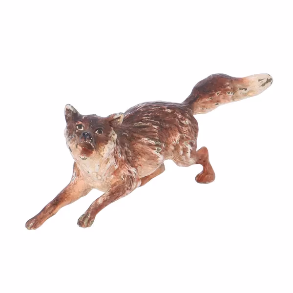 Antique Cold Painted Bronze Fox