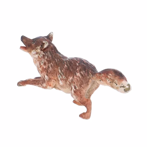 Antique Cold Painted Bronze Fox