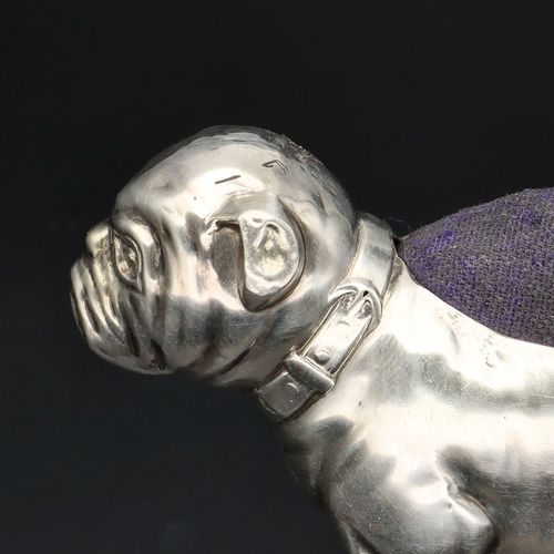 Edwardian Silver Bulldog Pin Cushion image-4