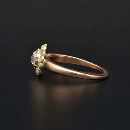 19th Century 15ct Gold Rose Cut Diamond Cluster Ring image-3