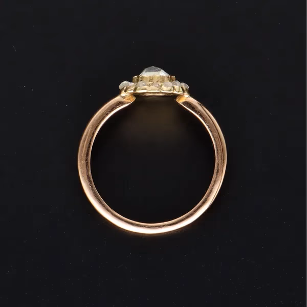 19th Century 15ct Gold Rose Cut Diamond Cluster Ring