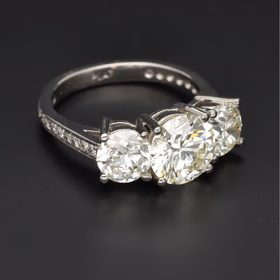 Platinum 4.07ct Diamond Trilogy Ring