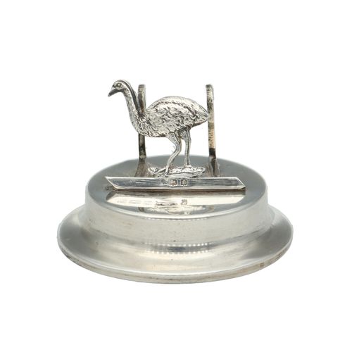 Edwardian Solid Silver Emu Menu Holder image-1
