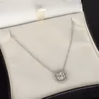 14ct White Gold Diamond Pendant Necklace