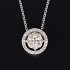 14ct White Gold Diamond Pendant Necklace