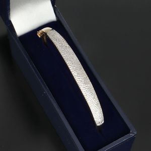 Heavy 9ct Gold Diamond Bangle