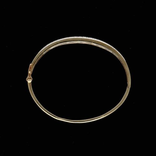 Heavy 9ct Gold Diamond Bangle image-3