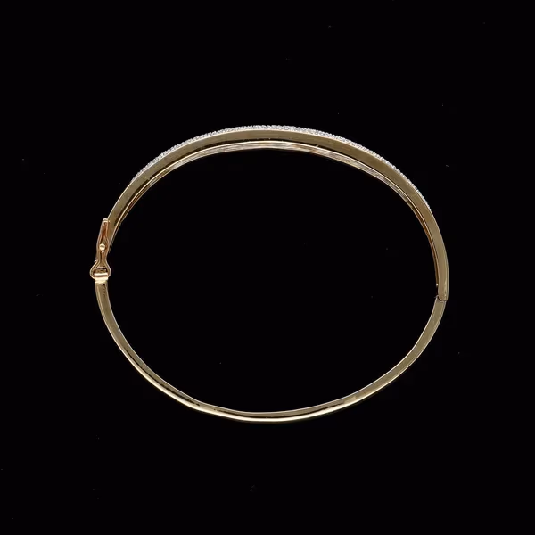 Heavy 9ct Gold Diamond Bangle