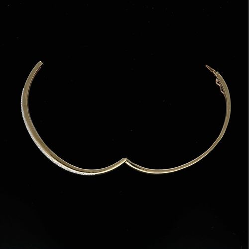 Heavy 9ct Gold Diamond Bangle image-4