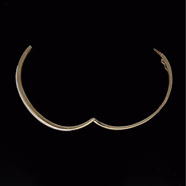 Heavy 9ct Gold Diamond Bangle