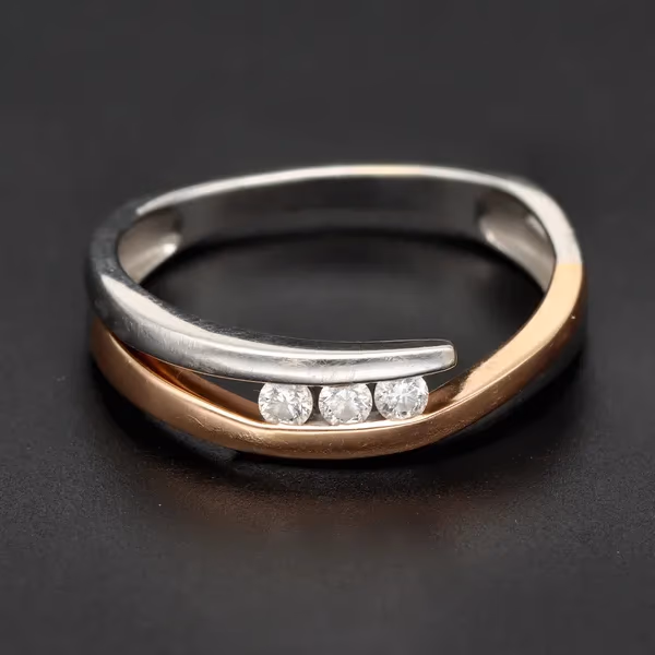 18ct Bi Colour Gold Diamond Ring