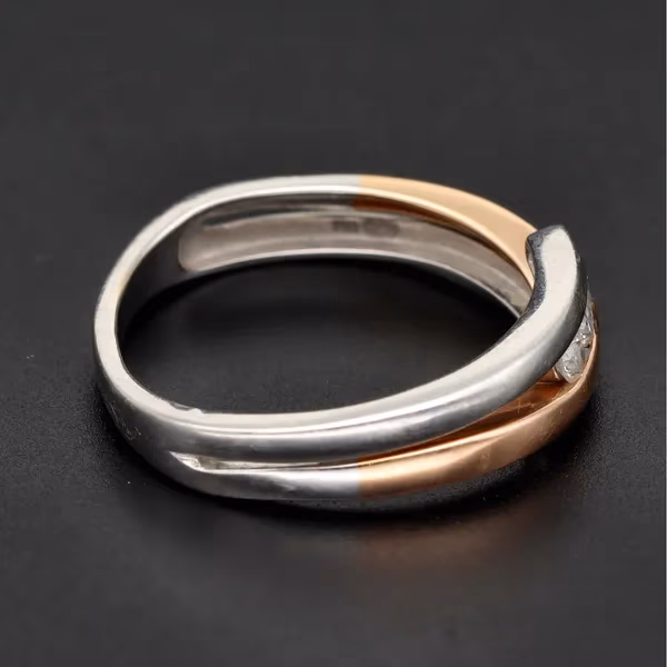 18ct Bi Colour Gold Diamond Ring