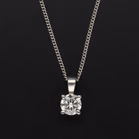 18ct White Gold Diamond Solitaire Pendant