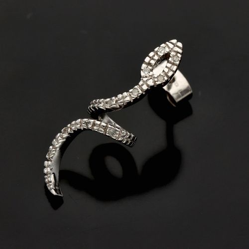 Gold Diamond Snake Earrings image-3
