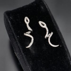 Gold Diamond Snake Earrings