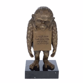 Bronze Banksy Style Monkey