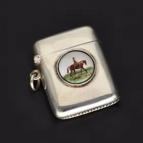 20th Century Silver & Enamel Vesta Case