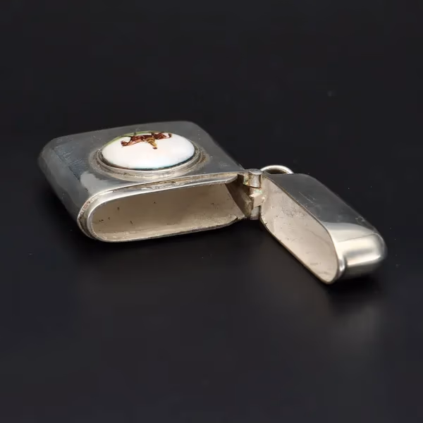 20th Century Silver & Enamel Vesta Case