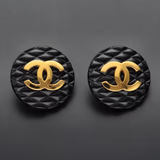 Chanel Vintage Coco Mark Matelasse Clip On Earrings