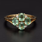 9ct Gold Emerald and Diamond Ring