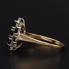 Gold Sapphire Diamond Ring. London 1985