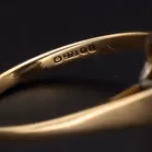 Gold Sapphire Diamond Ring. London 1985