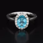 18ct Gold Apatite and Diamond Ring