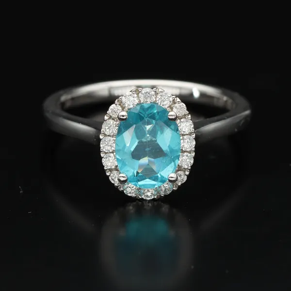 18ct Gold Apatite and Diamond Ring