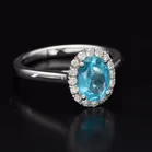 18ct Gold Apatite and Diamond Ring