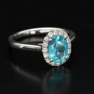 18ct Gold Apatite and Diamond Ring