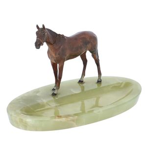 Cold Painted Bronze Horse Desk tidy