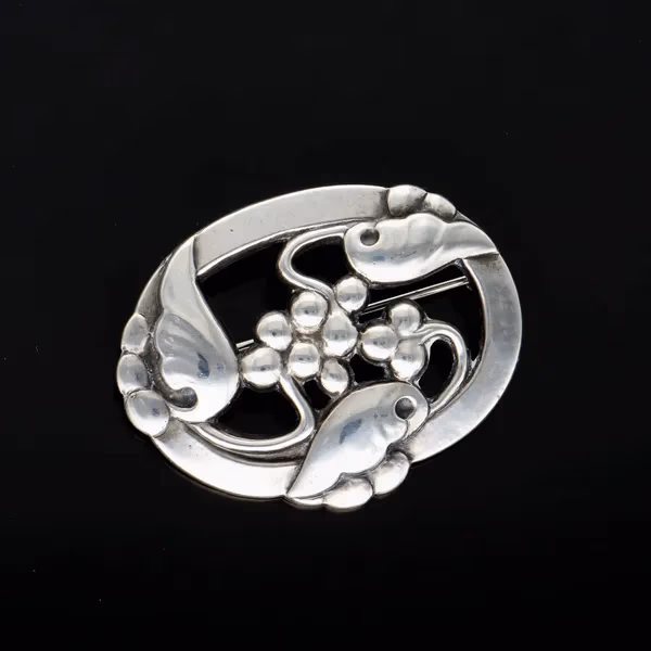 Georg Jensen Silver Moonlight Grapes Brooch