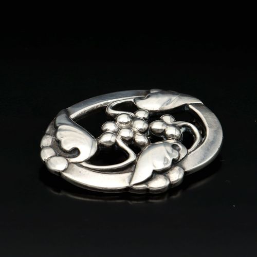 Georg Jensen Silver Moonlight Grapes Brooch image-3