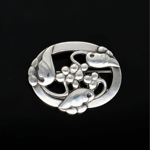 Georg Jensen Silver Moonlight Grapes Brooch image-2