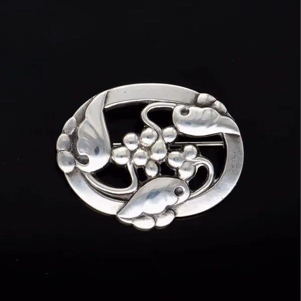 Georg Jensen Silver Moonlight Grapes Brooch