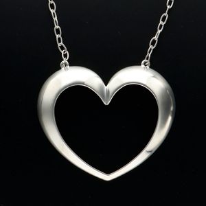 Heavy Danish Silver Heart Design Modernist Pendant