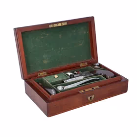 Cased 50 Bore Flintlock Boxlock Pocket Pistol