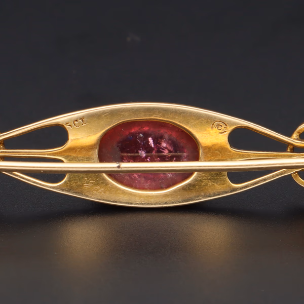 15ct Yellow Gold Murrle Bennett Art Nouveau Brooch