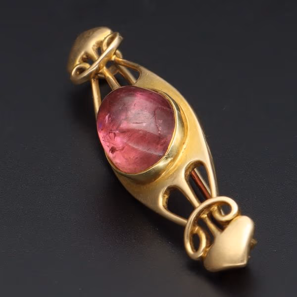 15ct Yellow Gold Murrle Bennett Art Nouveau Brooch